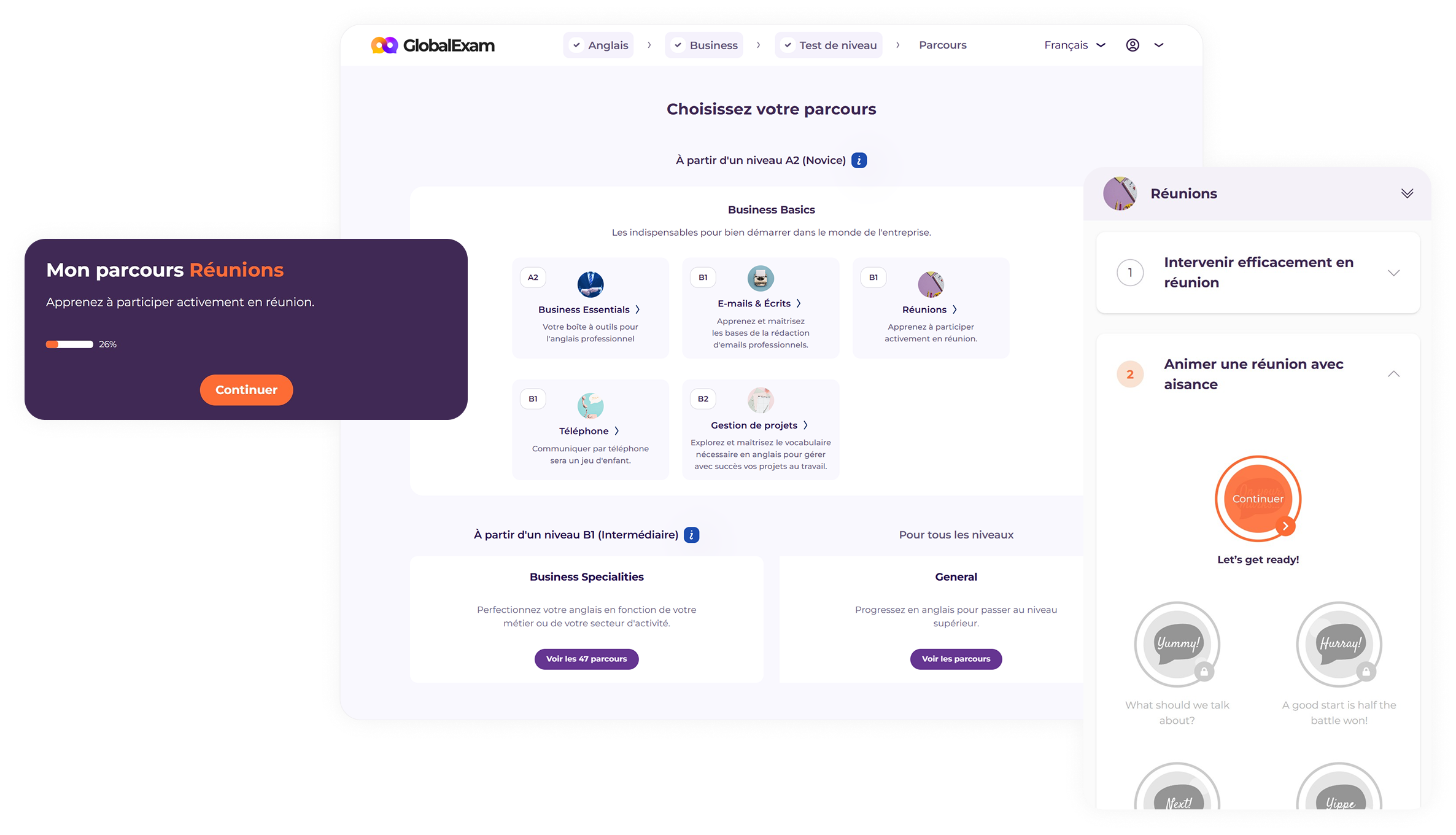 Parcours e-learning personnalisé GlobalExam
